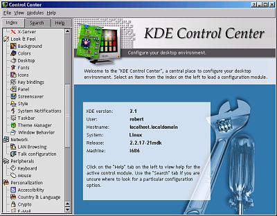 KDE2 Control Center